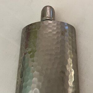 Slilver plate hammered hip flask